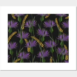 Purple cornflowers Posters and Art